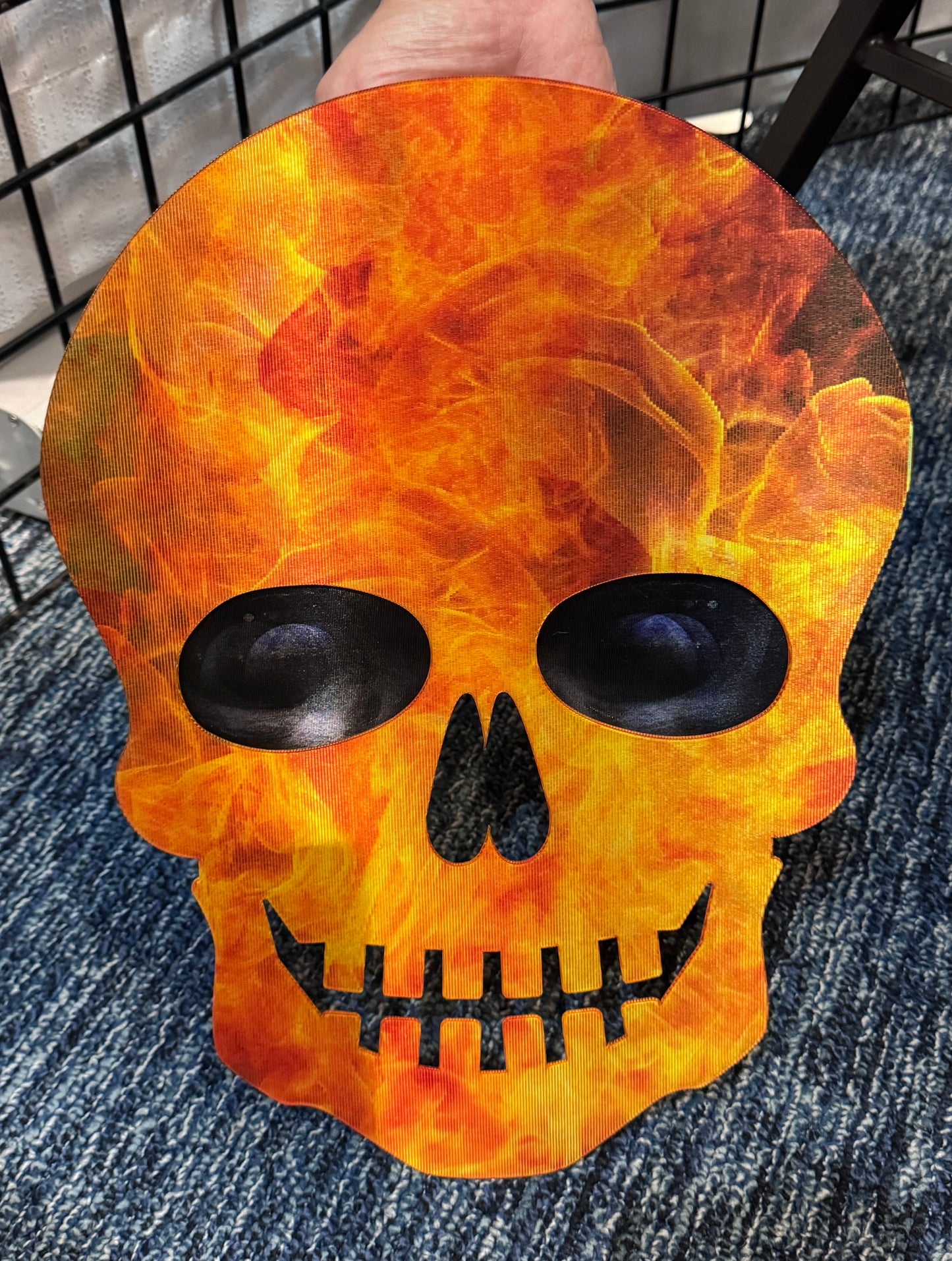 Lenticular Flaming Skull